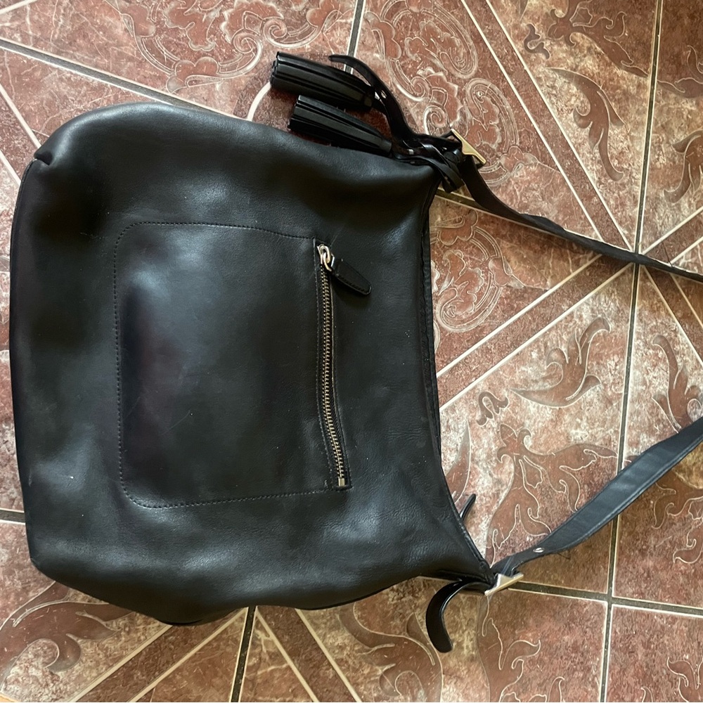Black Leather Crossbody Shoulder Bag